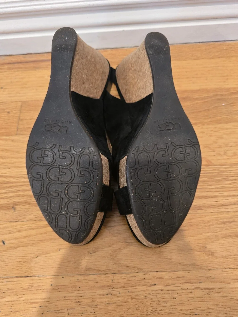UGG Women's Black Suede Slingback Sandals